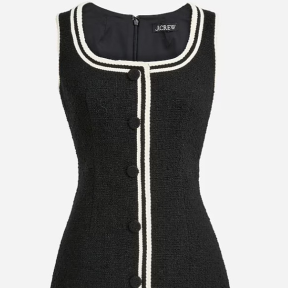 NWT J CREW Sophia sleeveless dress in BLACK tweed - Picture 1 of 6